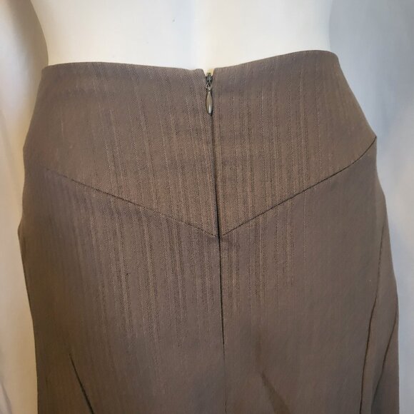 Worthington Fit & Flare Mid Length Skirt Brown & Tans Size 14 Pleated - Picture 5 of 7